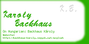 karoly backhaus business card