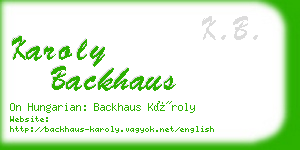 karoly backhaus business card